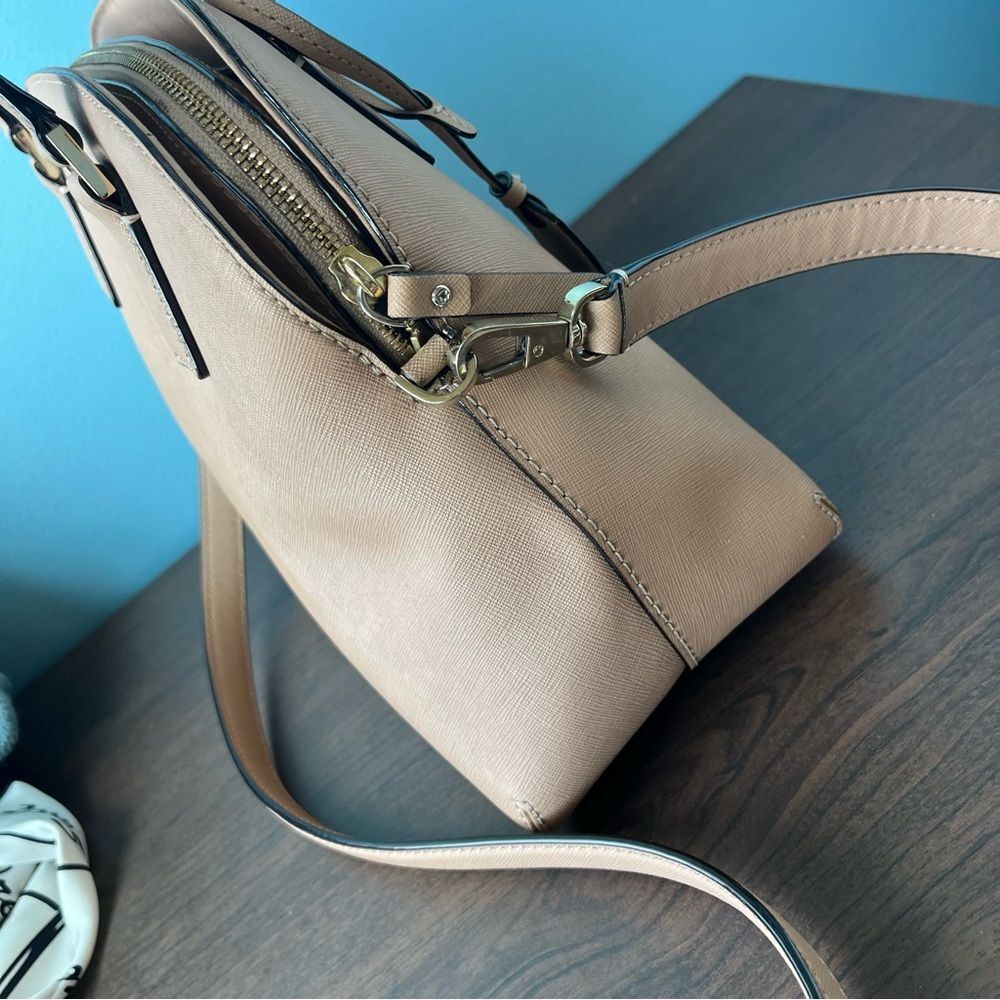KATE SPADE Nichols Jackson Street Reiley Dome Tan Satchel Tote Crossbody Cameron - Picture 6 of 12